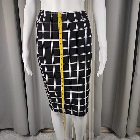 Shein Womens Plaid Elastic Waist Stretch Bodycon Knee Length Pencil Skirt Size S - Picture 5 of 10